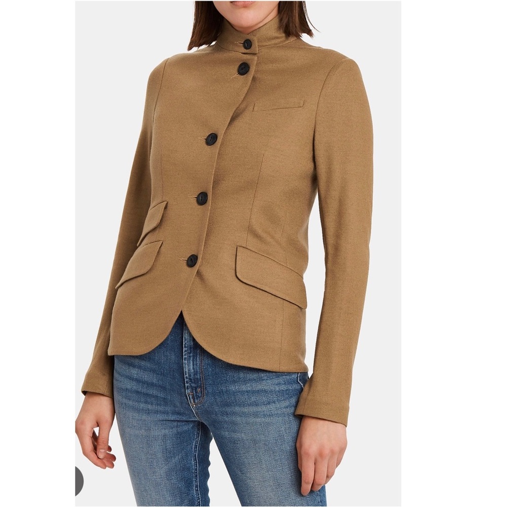rag & bone Camel Brown Fitted Wool-Blend Military Jacket